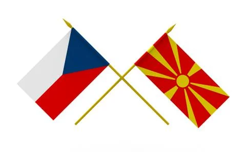 Flags, Czech and Macedonia Stock Illustration