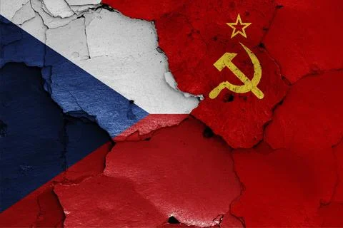 Flags of Czech republic and Soviet Union Stock Illustration
