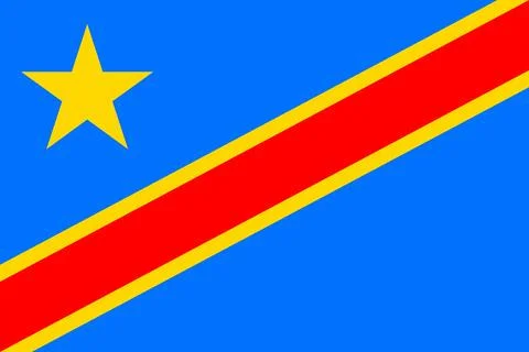 Flags of Democratic Republic of the Congo Stock Illustration