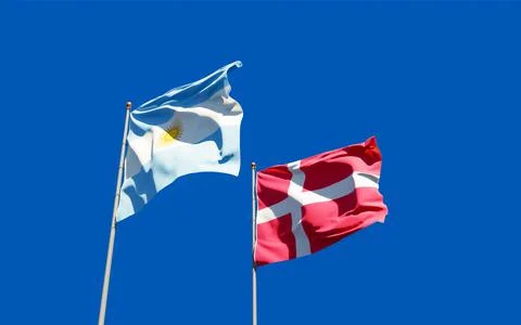 Flags of Denmark and Denmark. Foto stock