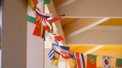 Flags of the different countries in 4k slow motion 60fps Stock Footage 171747914