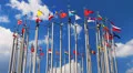 Flags of different countries HD Footage