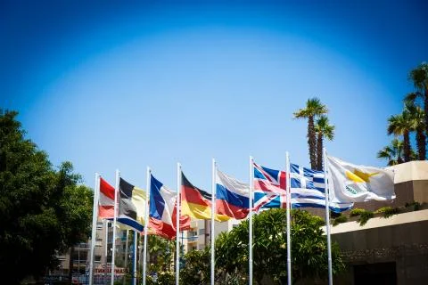 Flags of different countries Fotos Stock