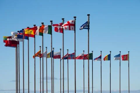 Flags of different countries Stock Photos