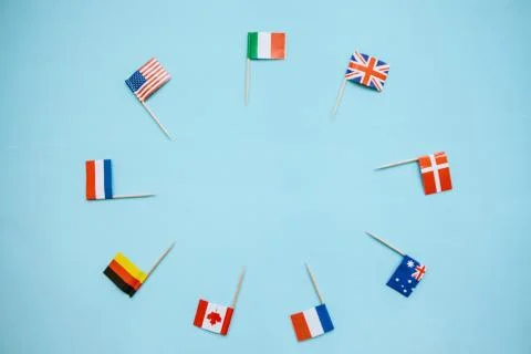 Flags of different countries. Stock Photos