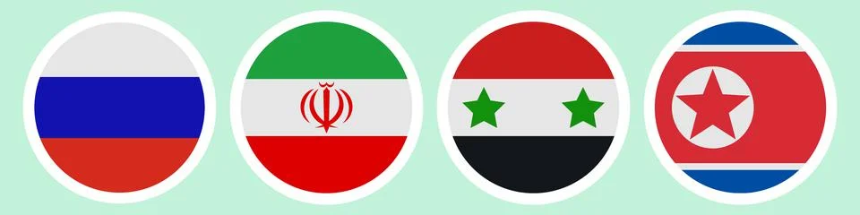 Flags of different countries. A set of stickers on a white backing. Illustrazione stock