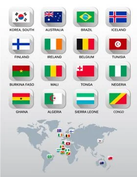 Flags of different countries. vector. Stock Illustration