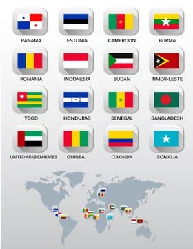 Flags of different countries. vector. Stock Illustration