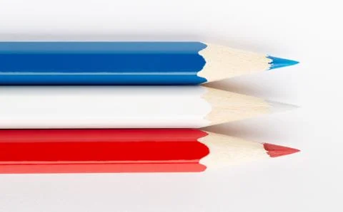 Flags of different countries on a white background from colored pencils Serbi Stock Photos