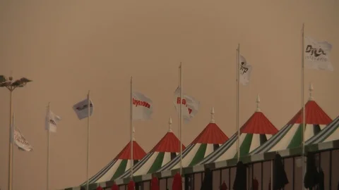 Flags at Dubai airshow 2 Video stock 113336147