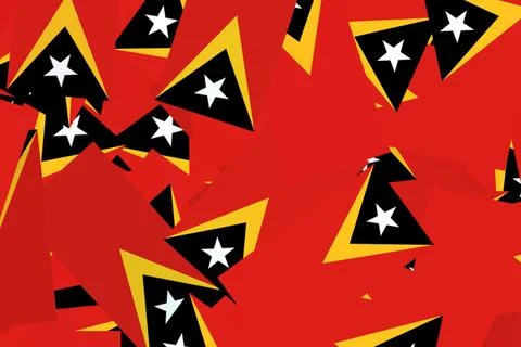 Flags of East Timor displayed during a celebration Illustrazione stock