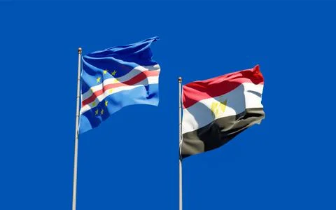 Flags of Egypt and Cape Verde. Foto stock