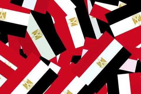 Flags of Egypt displayed in a vibrant pattern Stock Illustration