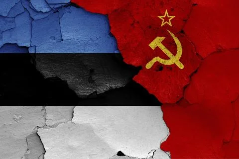 Flags of Estonia and Soviet Union Stock Illustration