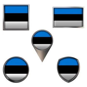 Flags of the Estonia Icons set image Stock Illustration