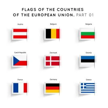 Flags of EU countries Stock Illustration