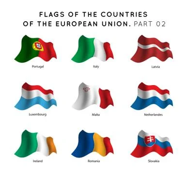 Flags of EU countries Stock Illustration