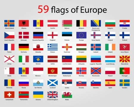 Flags of Europe - Full Vector Collection. World flags Stock Illustration