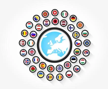 Flags from Europe Illustrazione stock