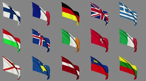 Flags of Europe (Part 2 of 4) Video stock 39679824