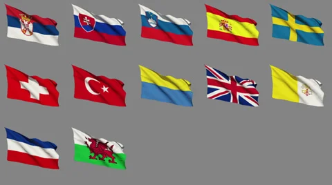 Flags of Europe (Part 4 of 4), Stock-Footage 39679119