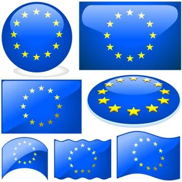 Flags Europe Union Stock Illustration