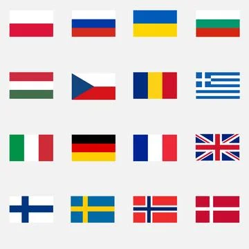 Flags of European countries Stock Illustration
