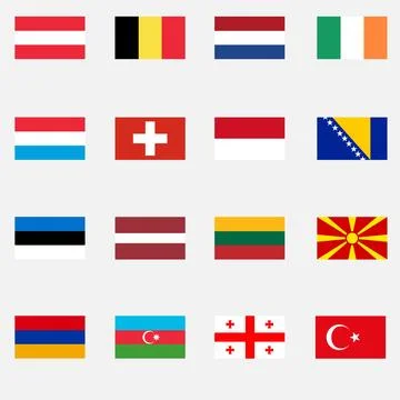 Flags of European countries Stock Illustration