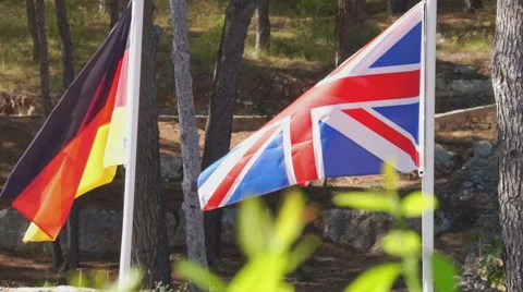 Flags of European Countries Waving in the Wind Video stock 60674160