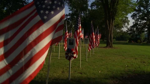 Flags Fallen Heroes 6 Stock Footage 41824473
