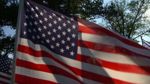 Flags Fallen Heroes 7 handheld Stock Footage 41825212