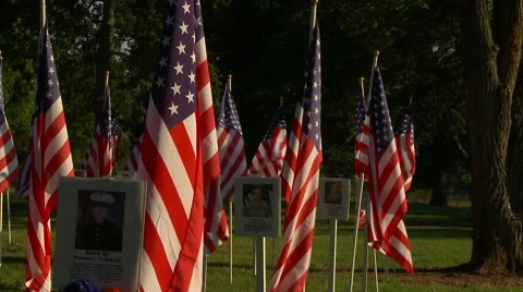 Flags Fallen Heroes 9 Stock Footage 41825199