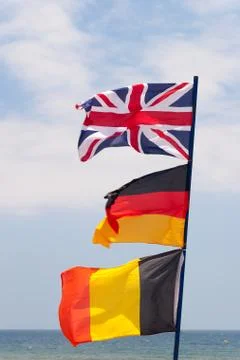 Flags on flagpole Stock Photos