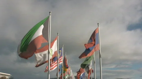Flags flapping in the wind - close up Video stock 497991