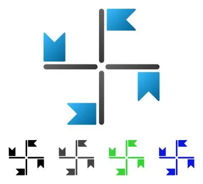 Flags Flat Gradient Icon Stock Illustration