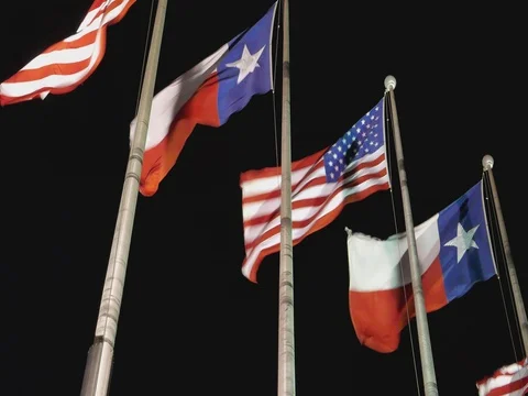 Flags fluttering against night background Video stock 72441910