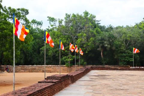 Flags fluttering in the wind Stock Photos