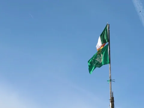 Flags flying in Bogside Derry, Northern Ireland Stock Footage 74206094