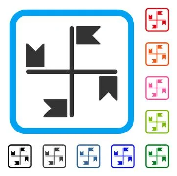 Flags Framed Icon 스톡 일러스트