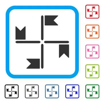 Flags Framed Icon Stock Illustration