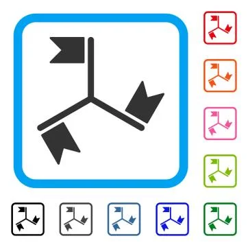 Flags Framed Icon Stock Illustration