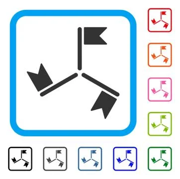 Flags Framed Icon Stock Illustration