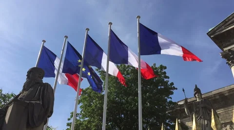Flags of France Stock Footage 51397943