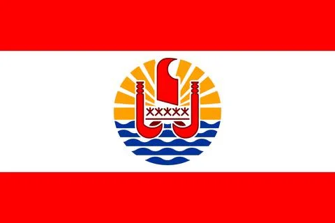 Flags of French Polynesia Stock Illustration