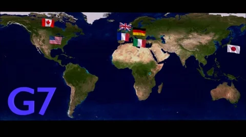 Flags of G7 countries Stock Footage 65147887