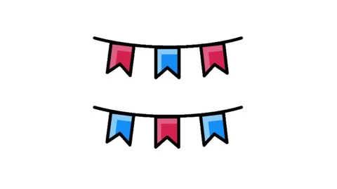 Flags garland icon animated background Stock Footage 242184143