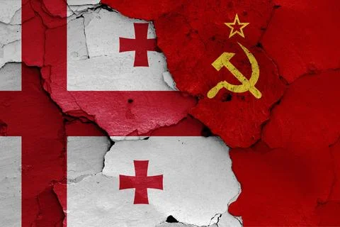 Flags of Georgia and Soviet Union Stock Illustration