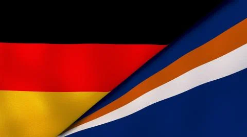 The flags of Germany and Marshall Islands. News, reportage, business backgrou Stock Illustration