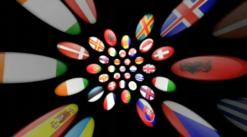 Flags globe Video stock 277456