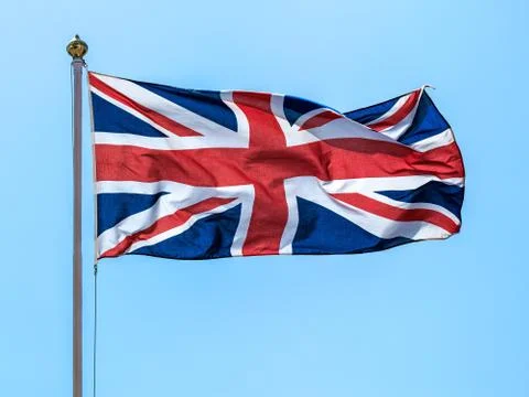 The flags of the Great Britain Union Jack. Stock Photos